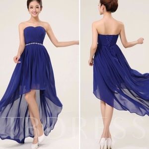 NWT David’s Bridal Strapless High-Low Dress